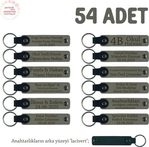 Kül Gri & Lacivert, Söz ve Sözlenme Kutlamaları İçin, Yeni Çiftlere Hediyelik Anahtarlık 54' lü Set