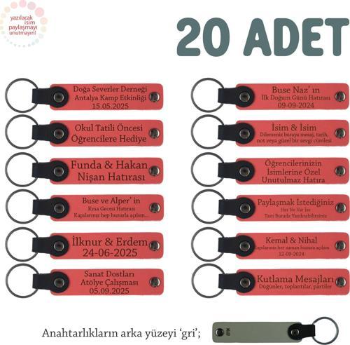 Nar Çiçeği & Gri, Radyo ve Televizyon Bölümü Öğrencileri İçin İsme Özel Anahtarlık, 22'li Set