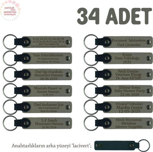 Kül Gri, Hamile Annenin Doğum Hatırası, Üzerine İsim Ve Özel Mesaj Yazılan 34'lü Anahtarlık