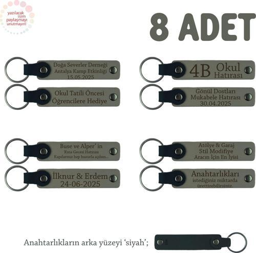 Kül Gri & Siyah, Stadyum Işıltısını Seven Taraftar Grupları İçin, İsim Yazılı 8' li Anahtarlık