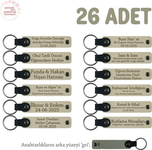 Sütlü Kahve & Gri, Avukatlık Bürosuna Özel Anahtarlık, 26' lı Set, Konuklarınıza Değerli Hediye