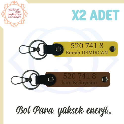 Açık Kahve-Sarı, Özel Tasarım, Sevdiklerinize Hediye 520 741 8 Enerji ve Huzur Kodlu 2'li Anahtarlık
