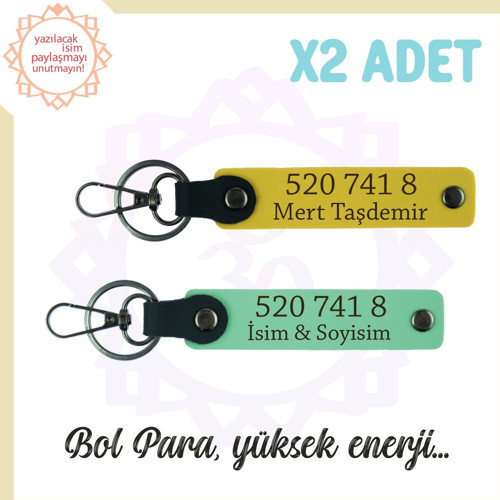 Yeşil-Sarı, İsminize Özel Enerji Dolu Hediye 520 741 8 Sayısıyla Bolluk ve Huzur Getiren Anahtarlık