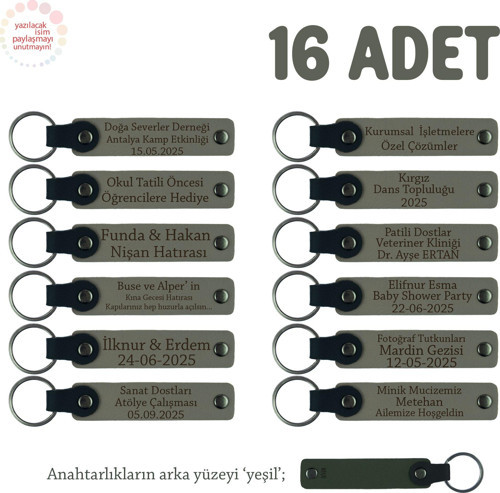 Kül Gri & Yeşil, Sınıf Öğretmeninden Minik Öğrencilerine Mesajlı Karne Hatırası Anahtarlık 16’lı Set