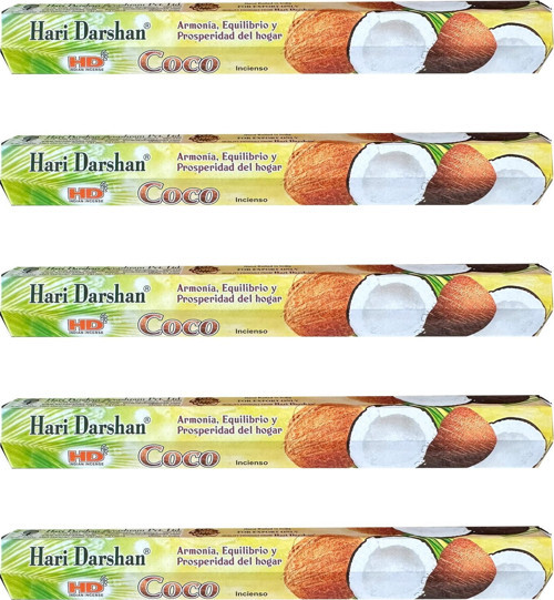 Coco Hindistan Cevizi Kokusu Çubuk Tütsü - Oda Ortam Kukusu - 20 Adetlik 5 Paket