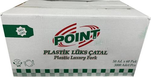 Plastik Lüx Şeffaf Çatal - 18 Cm. - 3.2 Gr. - 3000 Adet - Koli