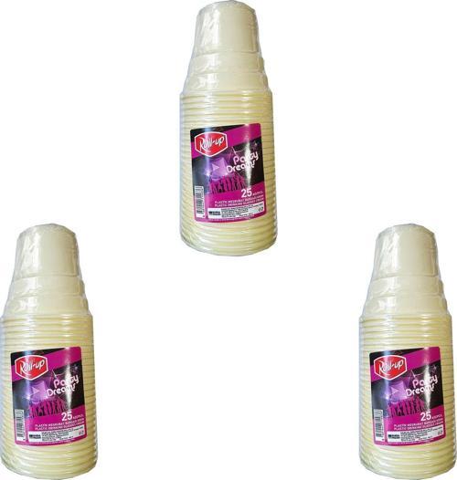 Party Dreams Parti Davet Piknik Renkli Plastik Sert Mika Bardak - Sarı - 25'li 3 Paket