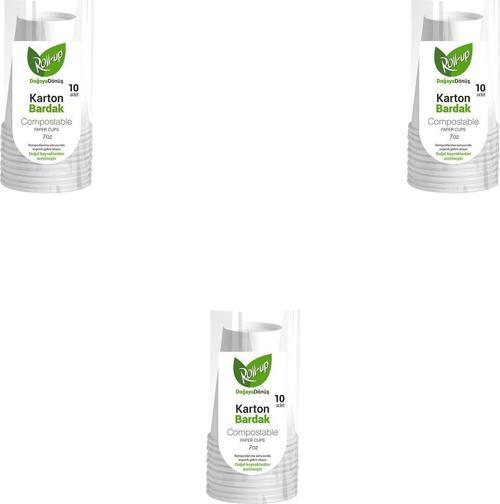 Doğaya Dönüş Ekolojik Doğal Kağıt Karton Bardak - 7Oz - 10'lu 3 Paket