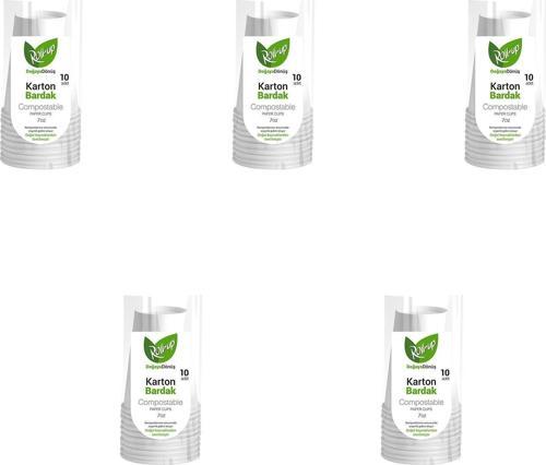 Doğaya Dönüş Ekolojik Doğal Kağıt Karton Bardak - 7Oz - 10'lu 5 Paket