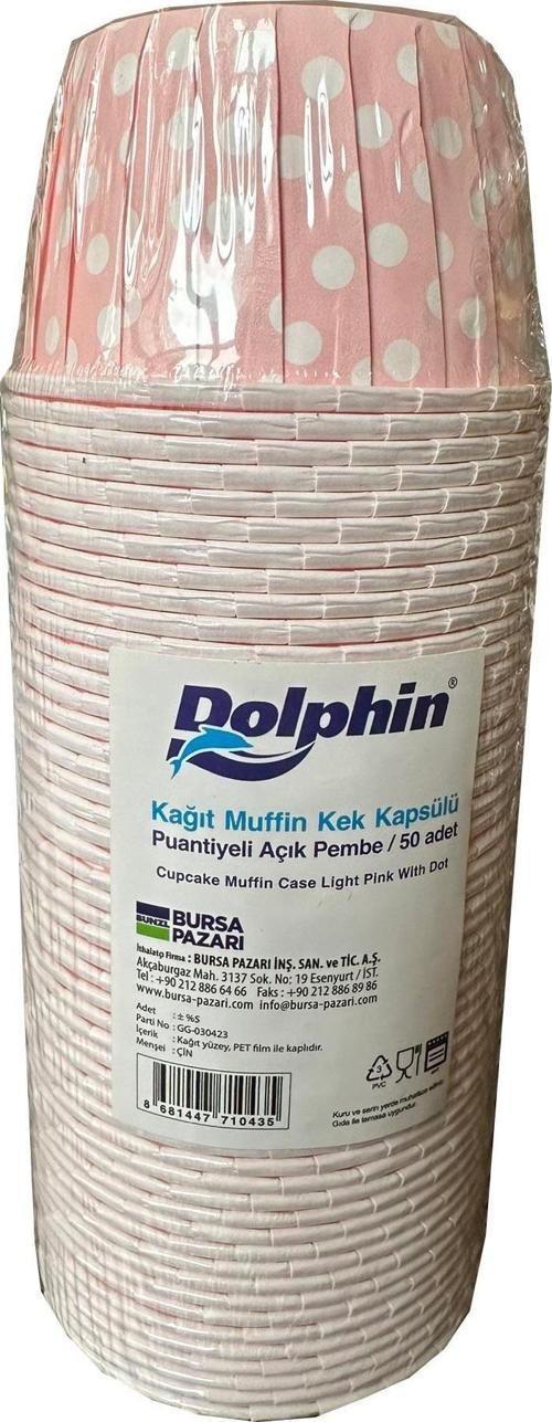 Muffin Kağıt Karton Pembe Puantiyeli Cupcake Kek Kalıbı Kapsülü Kabı - 50 Adetlik 1 Paket