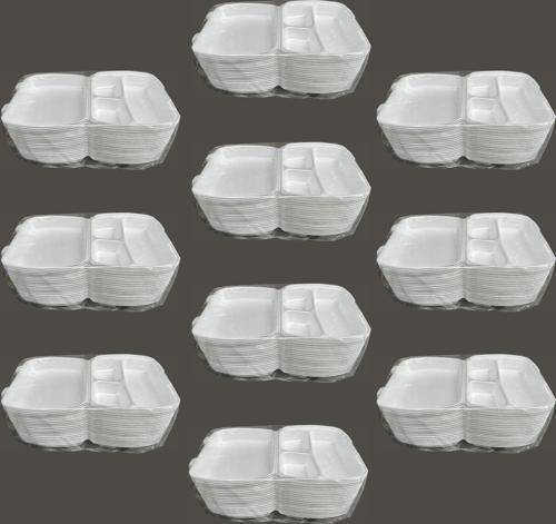 23/A Tek Kullanımlık Köpük 3 Bölmeli Kapaklı Kase Kutu - 20x24 Cm. - 20 Adetlik 10 Paket