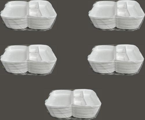 23/A Tek Kullanımlık Köpük 3 Bölmeli Kapaklı Kase Kutu - 20x24 Cm. - 20 Adetlik 5 Paket