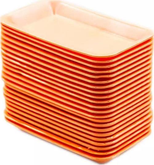 Tek Kullanımlık Köpük 2000 Gr. Turuncu Servis Et Kıyma Saklama Tepsi Tabak -265x175x35mm. - 20 Adet