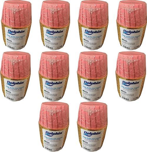 Muffin Kağıt Karton Altın Pembe Cupcake Kek Kalıbı Kapsülü Kabı - 25 Adetlik 10 Paket