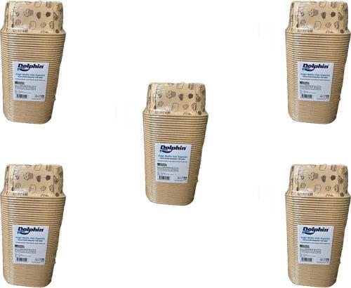 Muffin Kare Kağıt Kraft Desenli Sarı Kek Kalıbı Kapsülü Kabı - 50 Adetlik 5 Paket