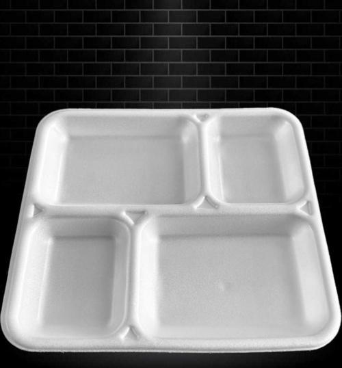 Tek Kullanımlık Köpük 4 Bölmeli Tabldot Köpük Tabak - 26.5x30 Cm. - 10 Adetlik 1 Paket