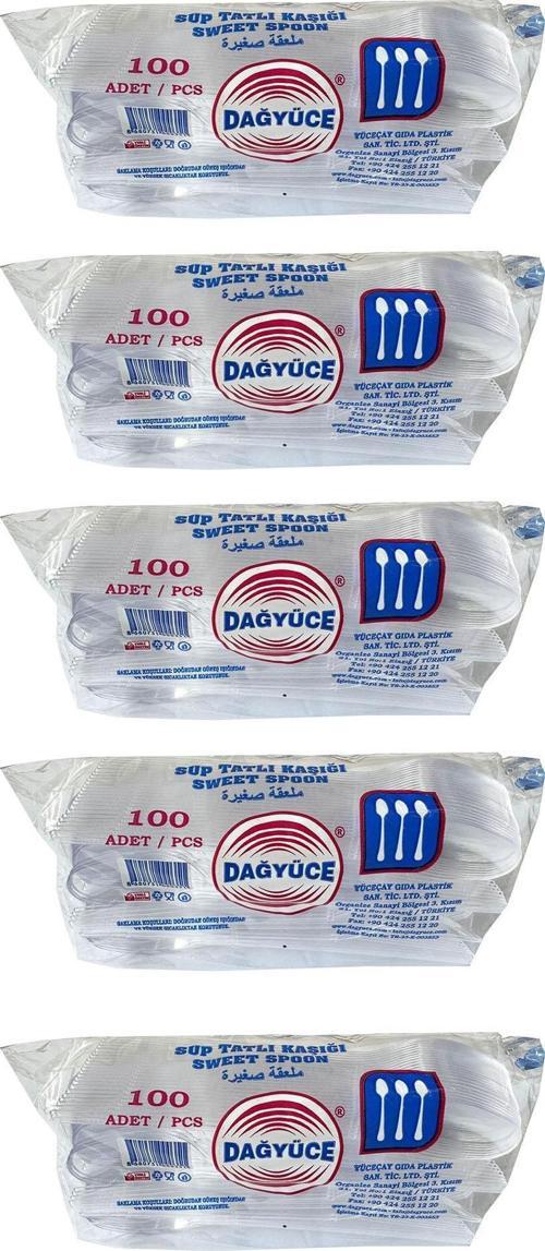 Plastik Şeffaf Sup Kaşık - Tatlı Kaşığı - 100 Adetlik 5 Paket - 500 Adet