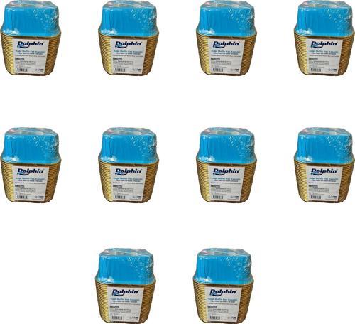 Muffin Kare Kağıt Mavi Altın Cupcake Kek Kalıbı Kapsülü Kabı - 25 Adetlik 10 Paket