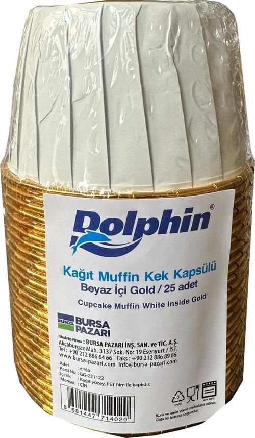Muffin Kağıt Karton Altın Beyaz Cupcake Kek Kalıbı Kapsülü Kabı - 25 Adetlik 1 Paket
