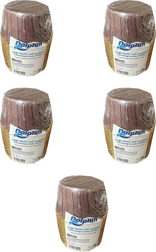 Muffin Kağıt Karton Altın Kahve Cupcake Kek Kalıbı Kapsülü Kabı - 25 Adetlik 5 Paket
