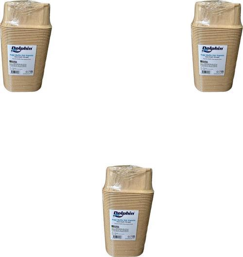 Muffin Kare Kağıt Kraft Sarı Kek Kalıbı Kapsülü Kabı - 50 Adetlik 3 Paket