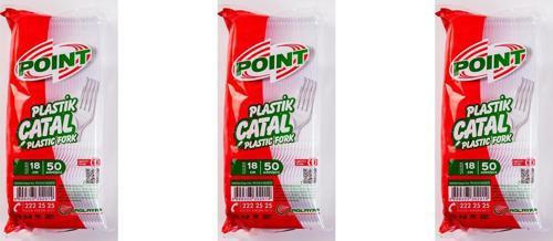 Plastik Lüx Şeffaf Çatal - 18 Cm. - 3.2 Gr. - 50 Adetlik 3 Paket