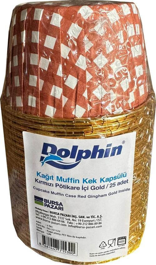 Muffin Kağıt Karton Altın Kırmızı Cupcake Kek Kalıbı Kapsülü Kabı - 25 Adetlik 1 Paket