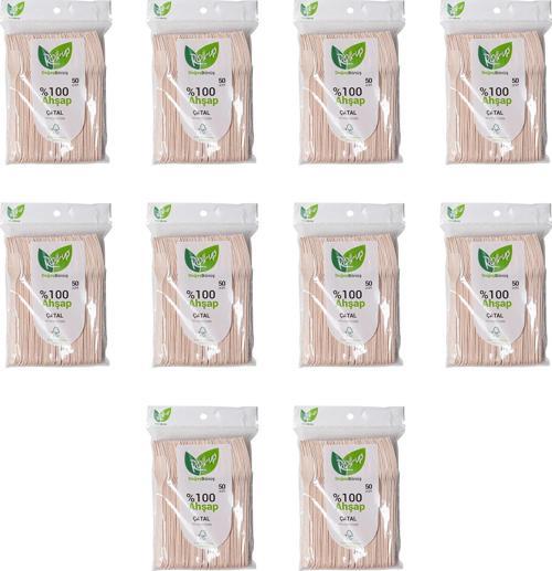 Doğaya Dönüş Ekolojik Doğal Doğa Dostu %100 Ahşap Çatal - 16 Cm. - 50'li 10 Paket