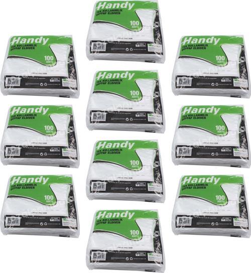 HDPE İş Temizlik Tek Kullanımlık Şeffaf Eldiven / Büyük Boy / 100 Adetlik 10 Paket - Koli
