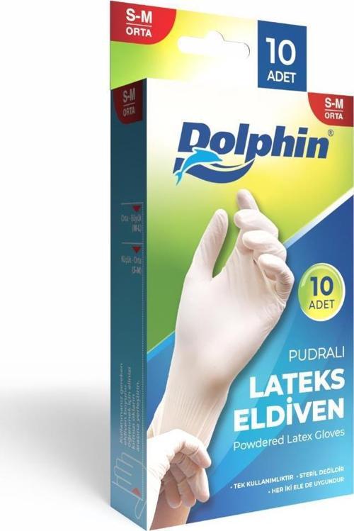 Tek Kullanımlık Lateks Beyaz Pudralı Muayene Eldiveni - Medium - Orta Boy - 10'lu Paket