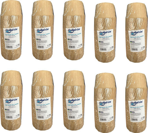 Muffin Kağıt Karton Kraft Cupcake Kek Kalıbı Kapsülü Kabı - 50 Adetlik 10 Paket