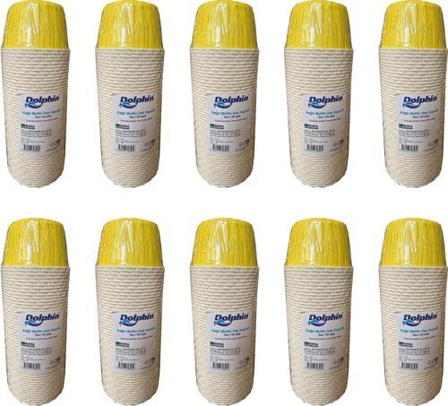 Muffin Kağıt Karton Desenli Cupcake Kek Kalıbı Kapsülü Kabı - Sarı - 50 Adetlik 10 Paket