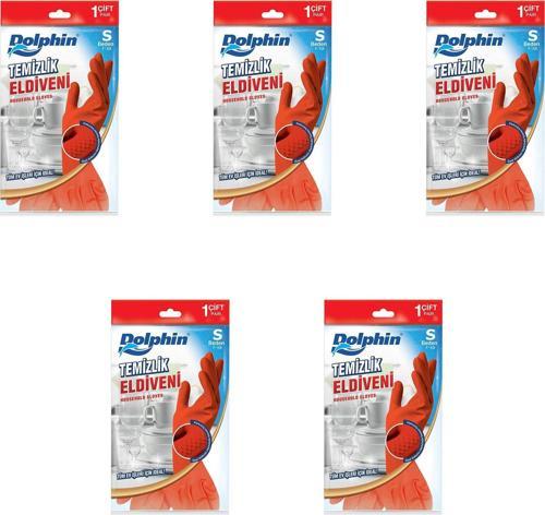 Lateks Bulaşık Temizlik Eldiveni - Kırmızı - Small Boy ( Küçük ) - 7-7,5 - 5 Paket