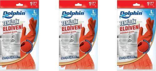 Lateks Bulaşık Temizlik Eldiveni - Kırmızı - Large ( Büyük ) - 9-9,5 - 3 Paket