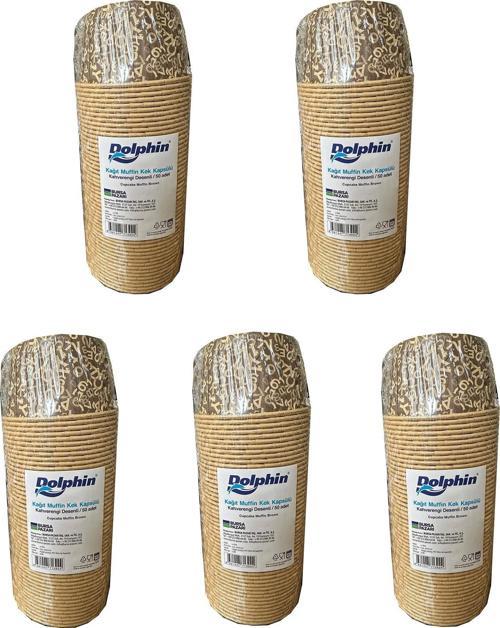 Muffin Kağıt Karton Yazı Desenli Cupcake Kek Kalıbı Kapsülü Kabı - 50 Adetlik 5 Paket