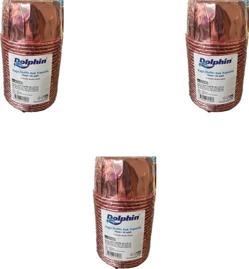 Muffin Kağıt Karton Rose Gül Cupcake Kek Kalıbı Kapsülü Kabı - 25 Adetlik 3 Paket