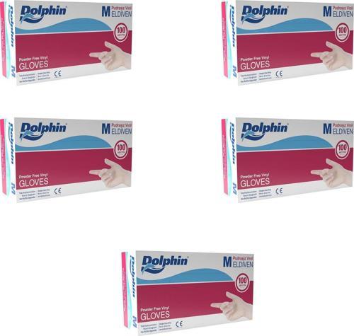 Pudrasız Vinil Vinyl Tek Kullanımlık Eldiven Şeffaf Medium Orta Boy - 100'lü 5 Paket