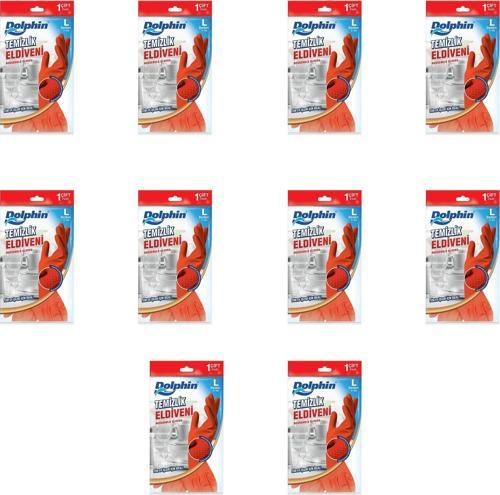 Lateks Bulaşık Temizlik Eldiveni - Kırmızı - Large ( Büyük ) - 9-9,5 - 10 Paket