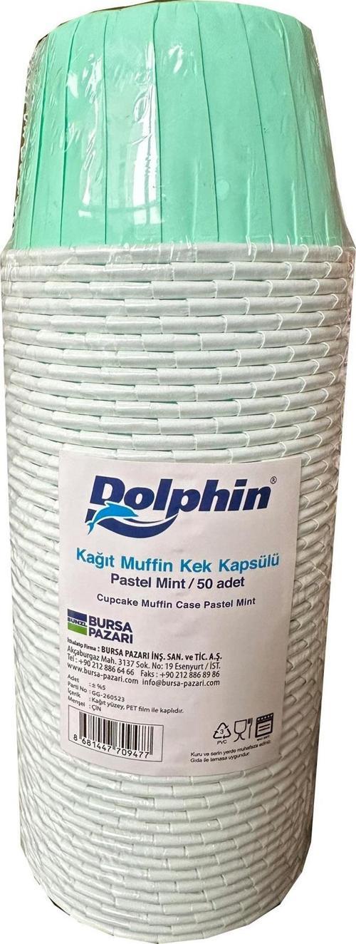 Muffin Kağıt Karton Pastel Yeşil Cupcake Kek Kalıbı Kapsülü Kabı - 50 Adetlik 1 Paket