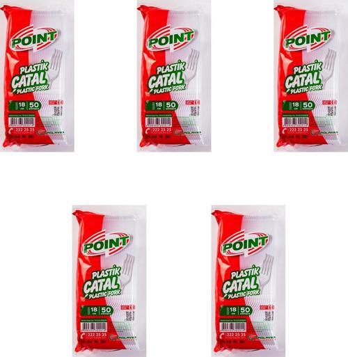Plastik Lüx Şeffaf Çatal - 18 Cm. - 3.2 Gr. - 50 Adetlik 5 Paket