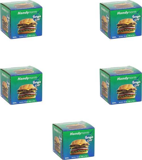 norm Hamburger Burger Pide Tost Sandviç Kılıfı Poşeti - 12.5x12.5 Cm. - 2000 Adetlik 5 Kutu
