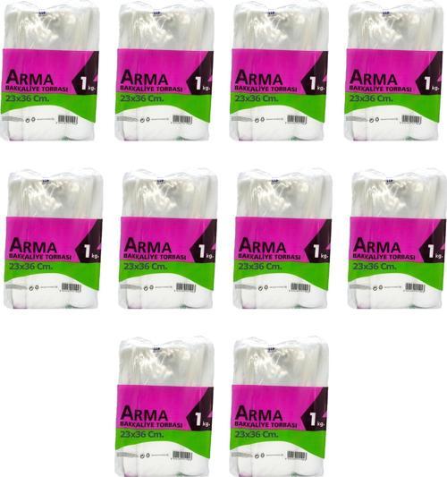 Naksan Arma Şeffaf Naylon 2 lik 23x36 Cm. Bakkaliye Poşeti Torbası - 1 Kg. - Ort. 190 Adet - 10 Paket