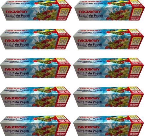 Düz Kilitsiz Şeffaf Küçük Boy Buzdolabı Yemek Gıda Poşeti Torbası- 20x30 Cm - 50'li 10 Paket