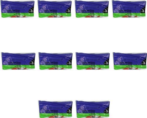 Plus Takviyeli Kalın Baskılı Beyaz Çanta Poşet Torba - 3 No - 33x45 Cm. - 50 Adetlik 10 Paket