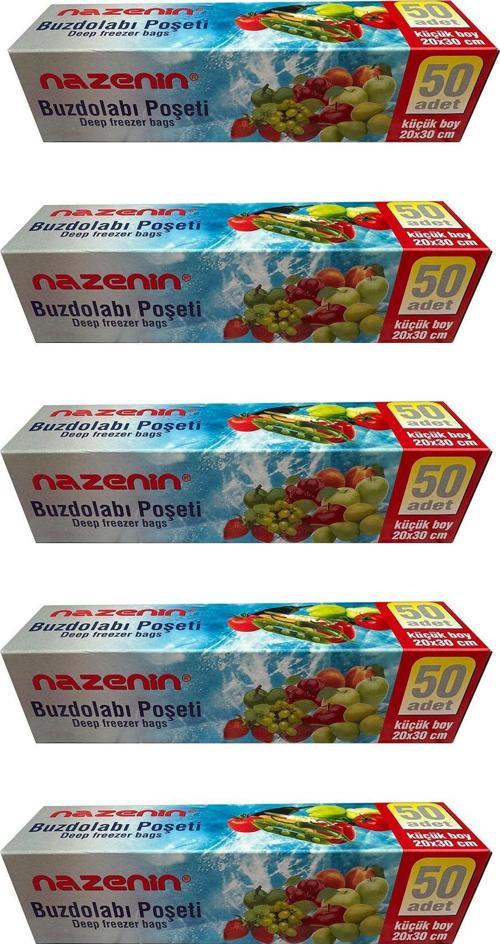 Düz Kilitsiz Şeffaf Küçük Boy Buzdolabı Yemek Gıda Poşeti Torbası- 20x30 Cm. - 50'li 5 Paket