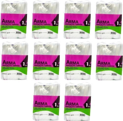 Naksan Arma Şeffaf Naylon 3 lük 25x42 Cm. Bakkaliye Poşeti Torbası - 1 Kg. - Ort. 140 Adet - 10 Paket