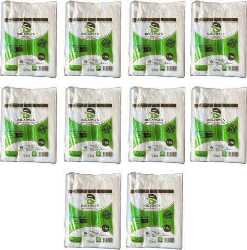 Doğanpack Şeffaf Naylon 2 lik 23x36 Cm. Bakkaliye Poşeti Torbası - 1 Kg. - Ort. 190 Adet - 10 Paket
