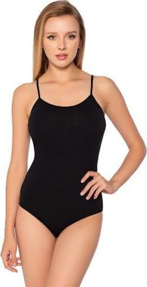 Bayan İp Askılı Çıtçıtlı Body Likralı Body