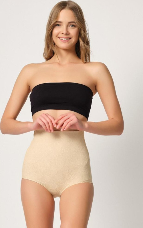 2842 Bayan Yüksek Bel Lazer Kesim Slip Korse