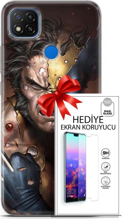 Xiaomi Redmi 10A Kılıf Orijinal Seri Dc 03 Wolverine Arka Kapak + Ekran Koruyucu
